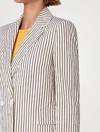 Seersucker Blazer Striped Print