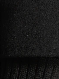 Wool Coat With Rib-Knit Trim