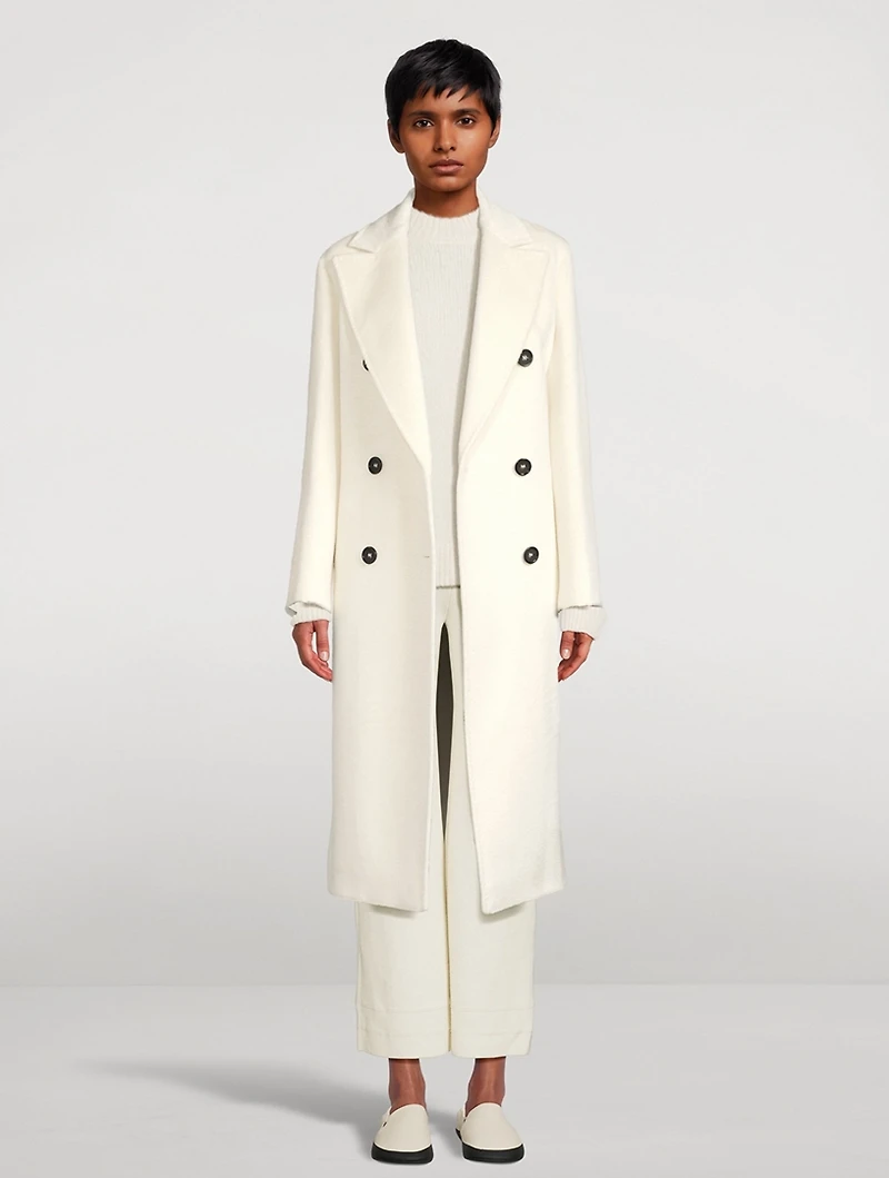 Double-Breasted Alpaca Wool Coat
