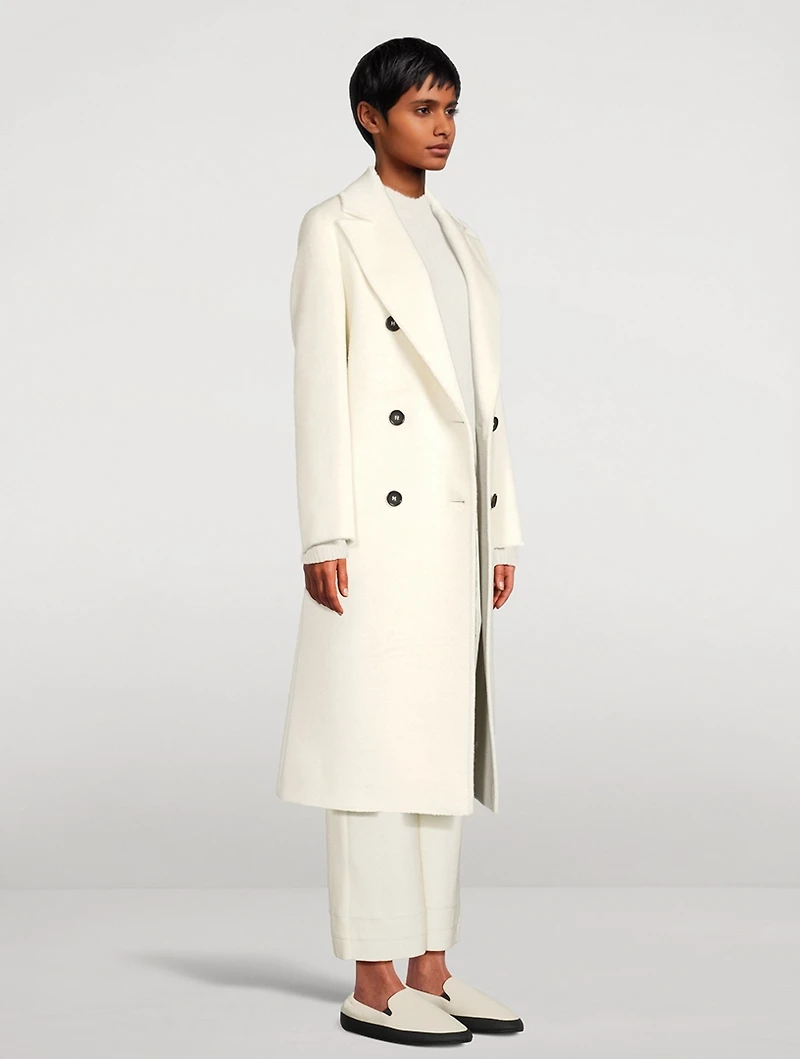 Double-Breasted Alpaca Wool Coat