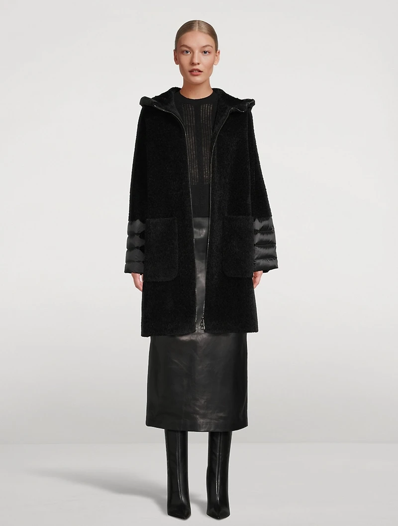 Wool Alpaca Coat With Nylon Trim
