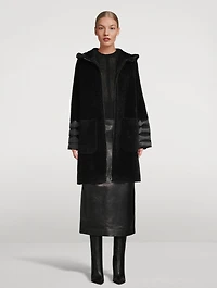 Wool Alpaca Coat With Nylon Trim