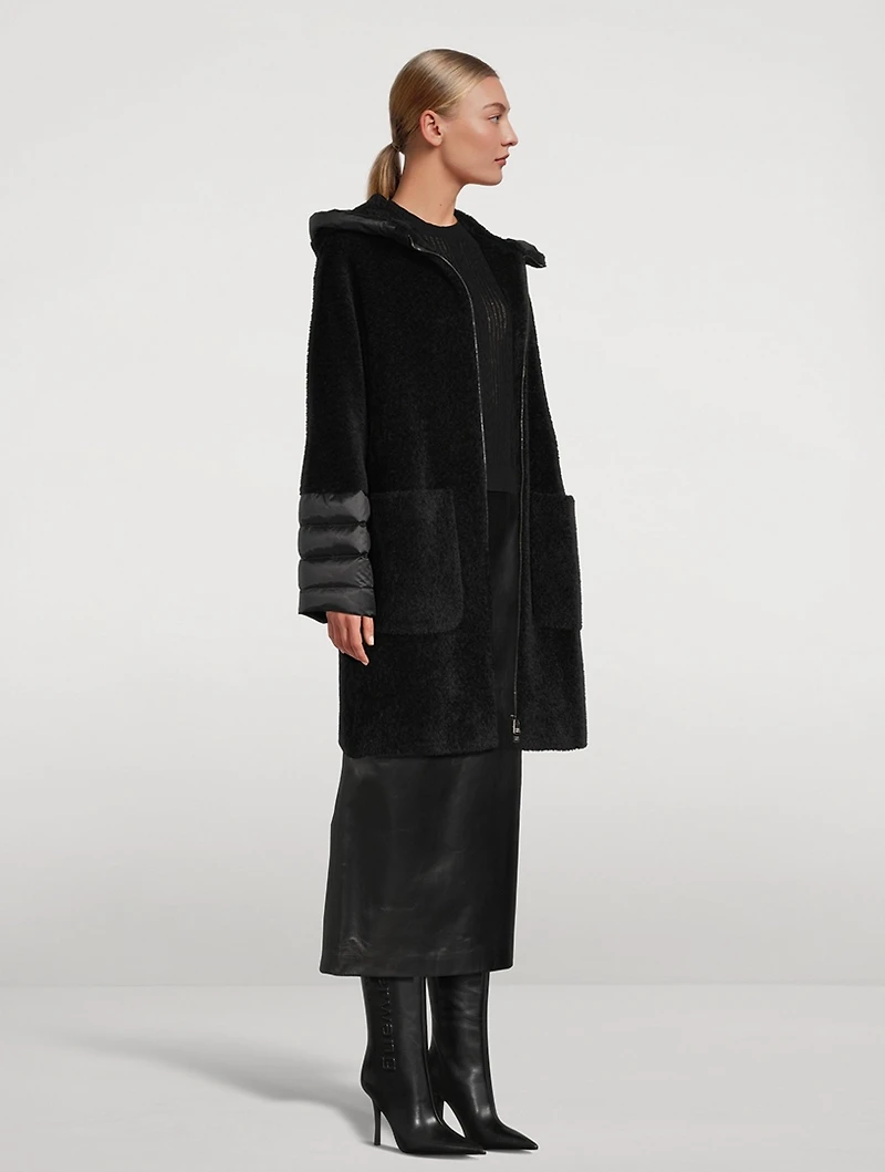 Wool Alpaca Coat With Nylon Trim