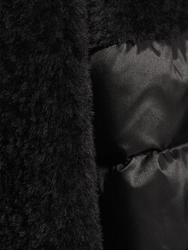 Wool Alpaca Coat With Nylon Trim