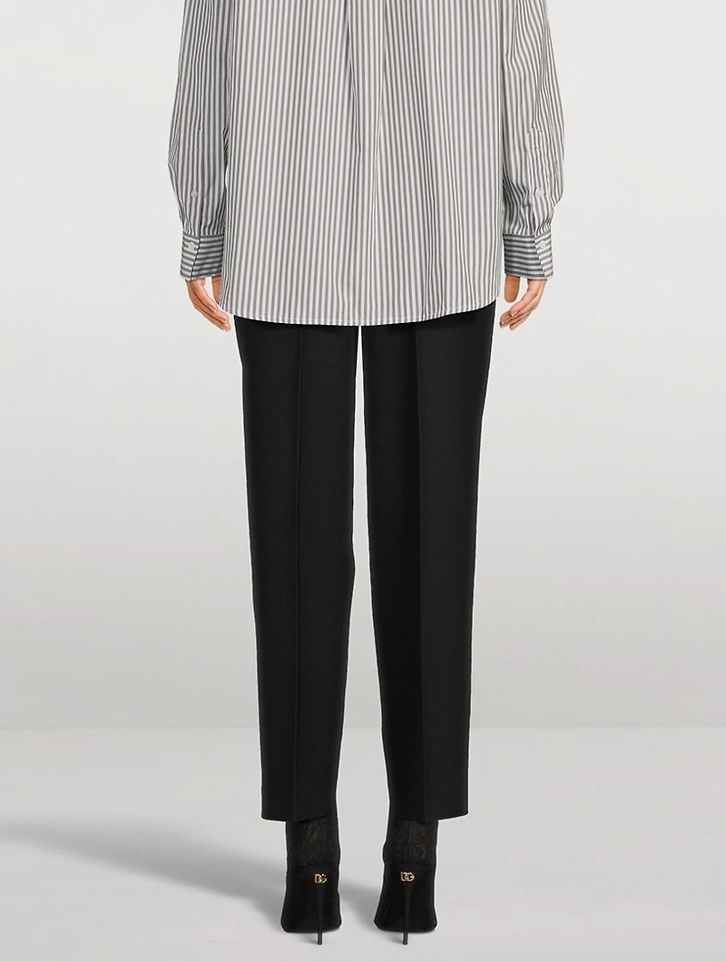 Double-Pleat Straight-Leg Trousers
