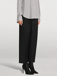 Double-Pleat Straight-Leg Trousers