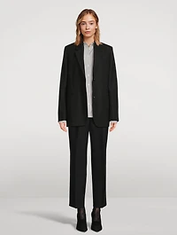 Double-Pleat Straight-Leg Trousers