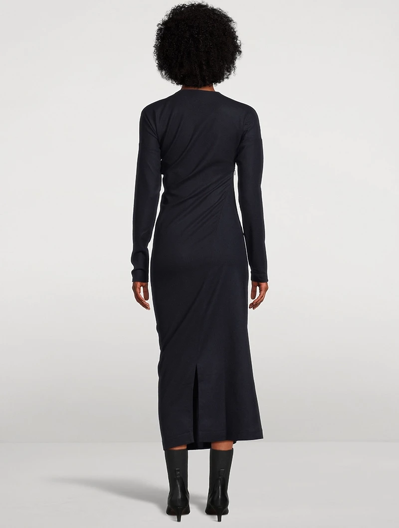 Twisted Flannel Midi Dress