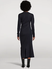 Twisted Flannel Midi Dress