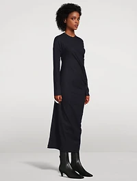 Twisted Flannel Midi Dress