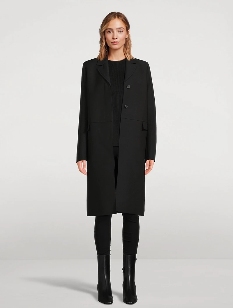 Wool And Silk Tailored Coat