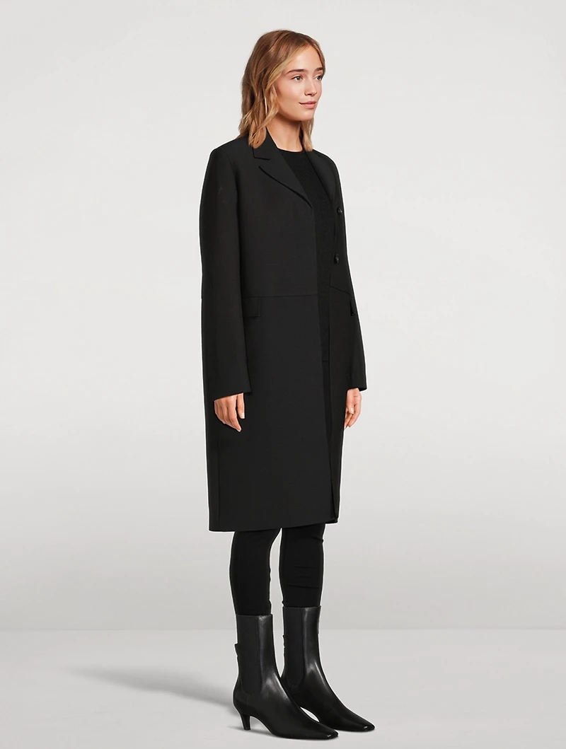 Wool And Silk Tailored Coat