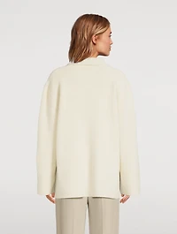 Ribbed Wool Cashmere Polo Sweater