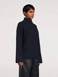 Wrapped-Neck Wool Sweater