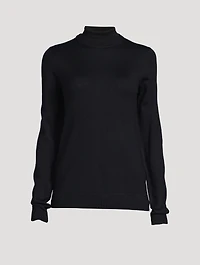 Two-Tone Wool And Silk Turtleneck