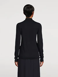 Two-Tone Wool And Silk Turtleneck