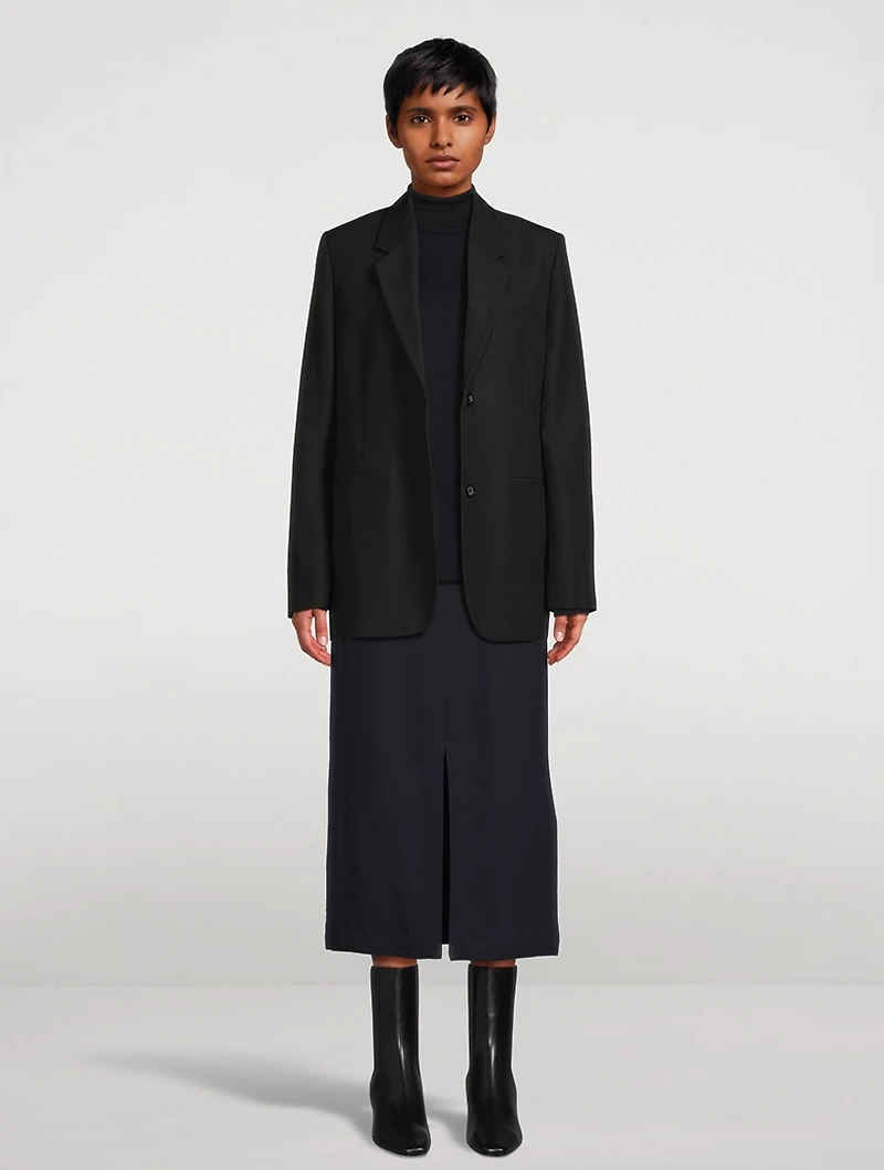 Two-Tone Wool And Silk Turtleneck