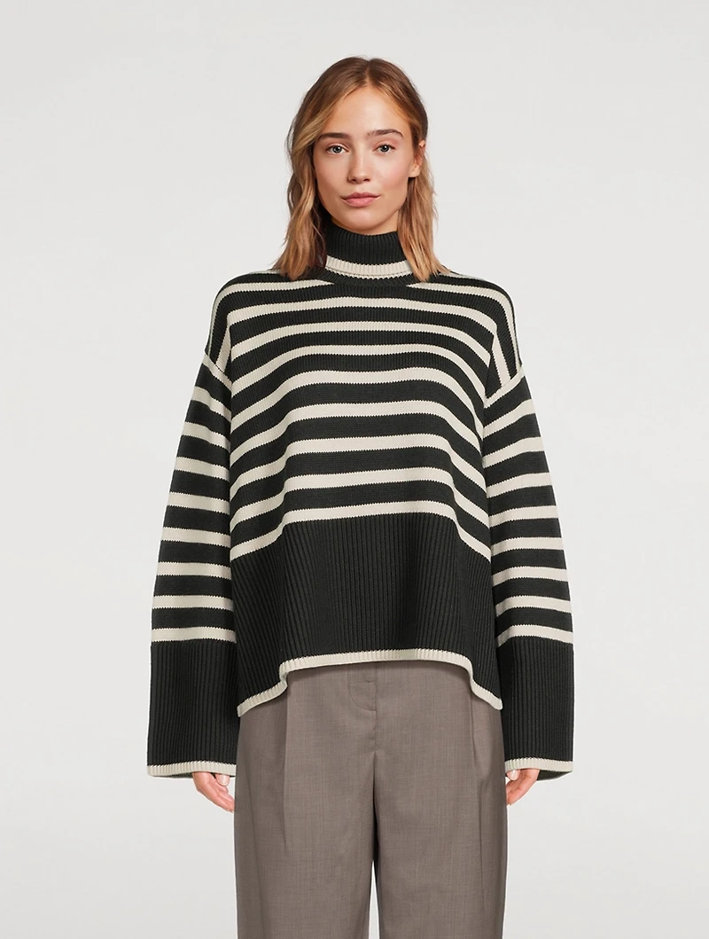 Signature Striped Wool Turtleneck Sweater