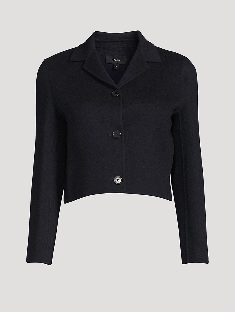 Cropped Double-Face Wool Cashmere Jacket