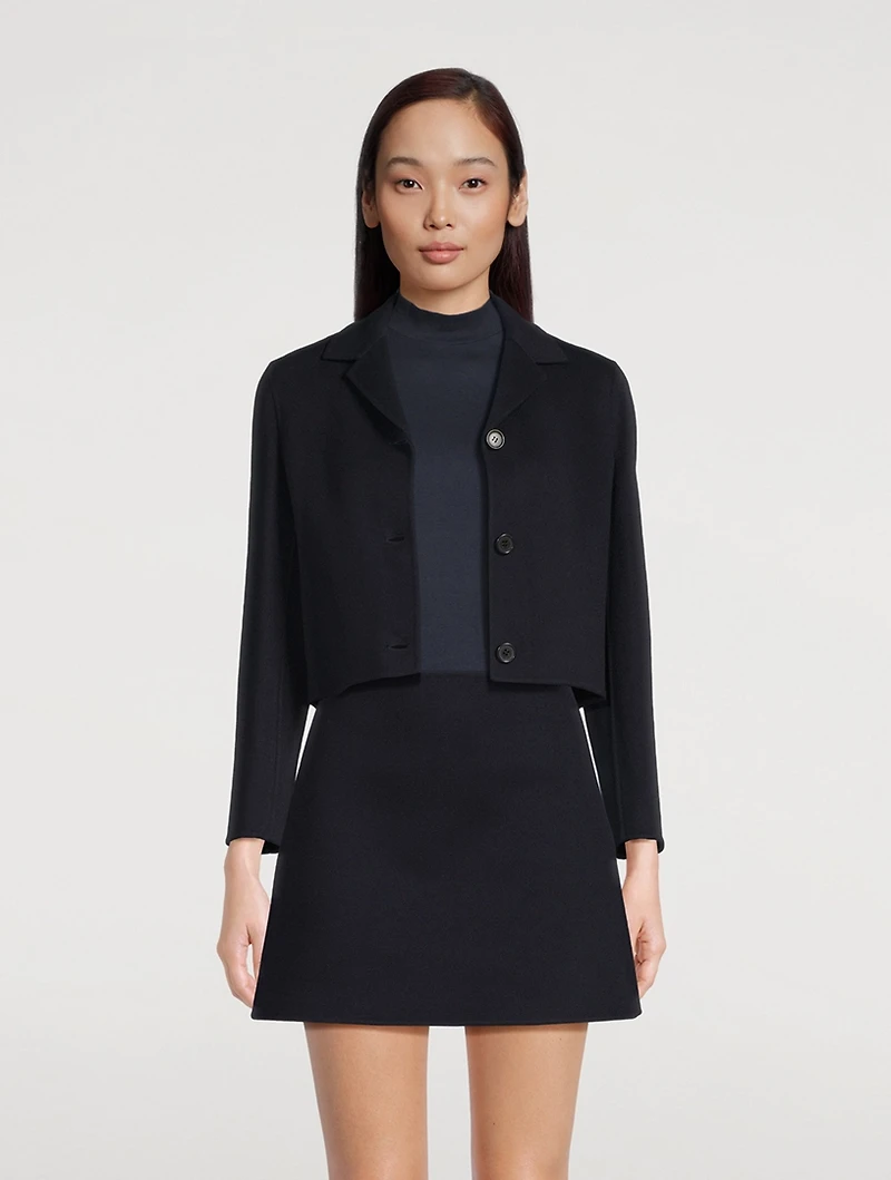 Cropped Double-Face Wool Cashmere Jacket