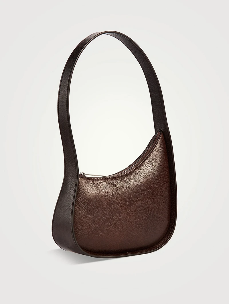 Half Moon Leather Shoulder Bag