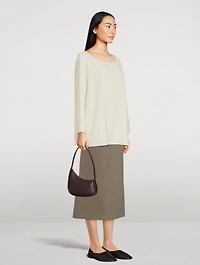 Half Moon Leather Shoulder Bag