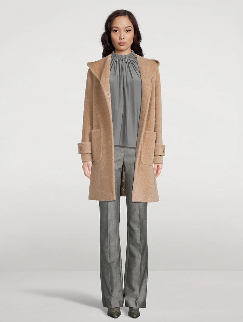 Wool Alpaca Hooded Coat