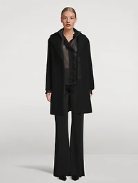 Wool Coat With Nylon Trim