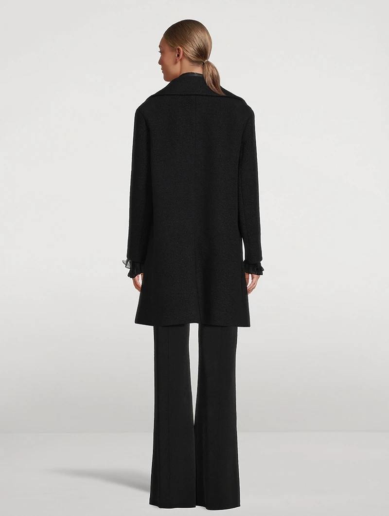 Wool Coat With Nylon Trim