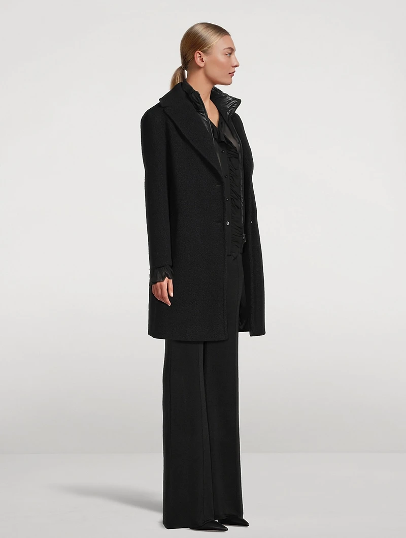 Wool Coat With Nylon Trim