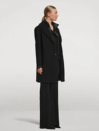 Wool Coat With Nylon Trim