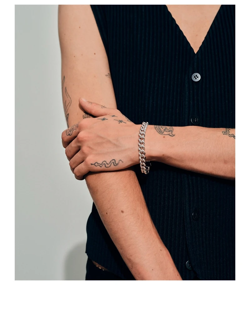 Lou Silver Curb Chain Bracelet