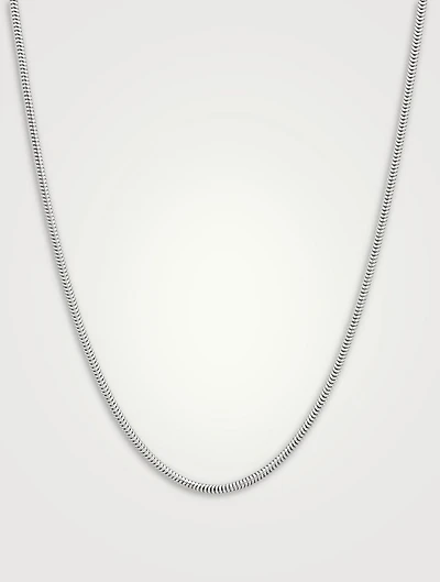 Silver Snake Chain Slim Necklace