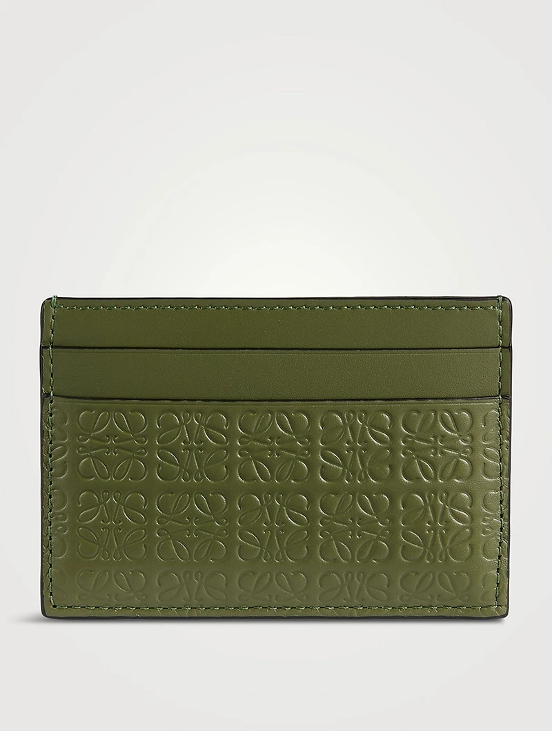 Repeat Anagram-Embossed Leather Card Holder