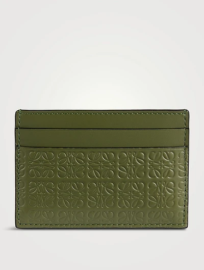 Repeat Anagram-Embossed Leather Card Holder