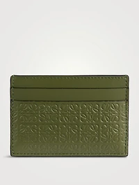 Repeat Anagram-Embossed Leather Card Holder