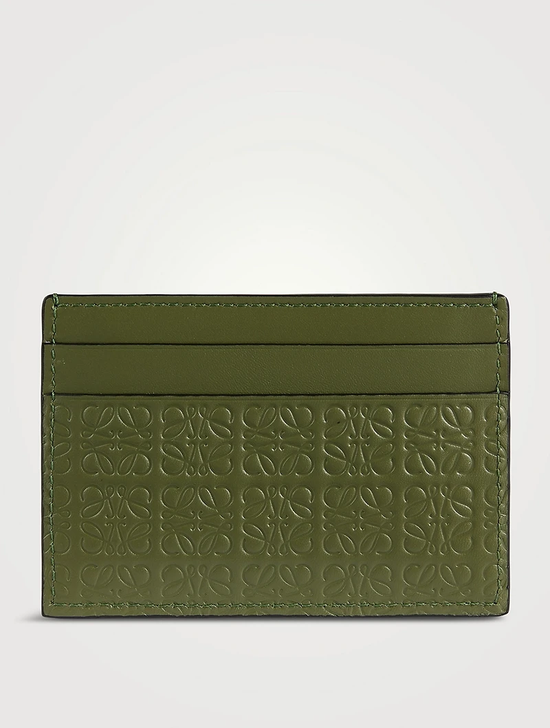 Repeat Anagram-Embossed Leather Card Holder