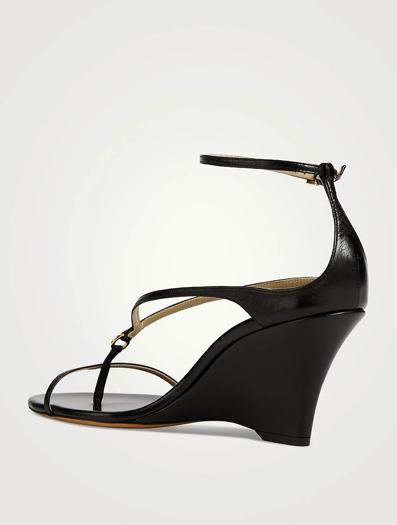 The Marion Leather Wedge Sandals