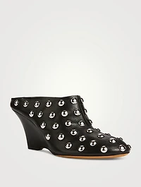The Apollo Studded Leather Wedge Mules