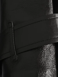 Adriana Belted Leather Trench Coat