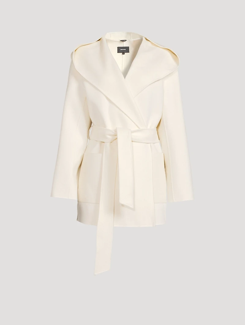 Azra Belted Wool Wrap Coat