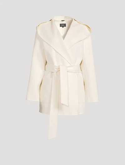 Azra Belted Wool Wrap Coat