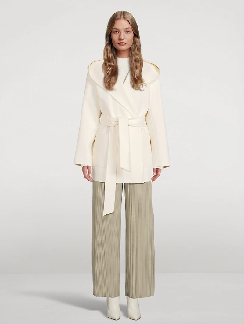 Azra Belted Wool Wrap Coat