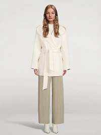 Azra Belted Wool Wrap Coat