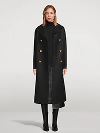 Double-Breasted Pressed Wool Coat