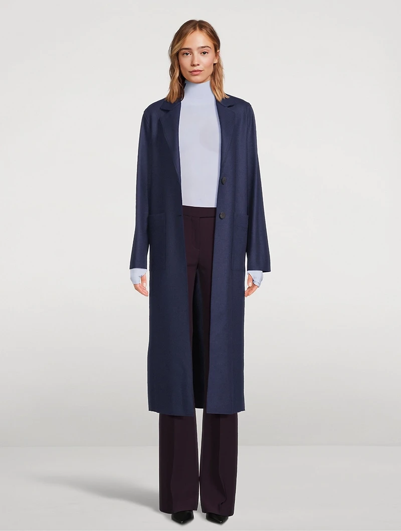 Single-Breasted Wool And Cashmere Coat