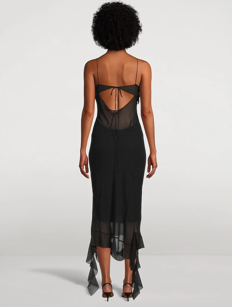 Ruffled Chiffon Maxi Dress