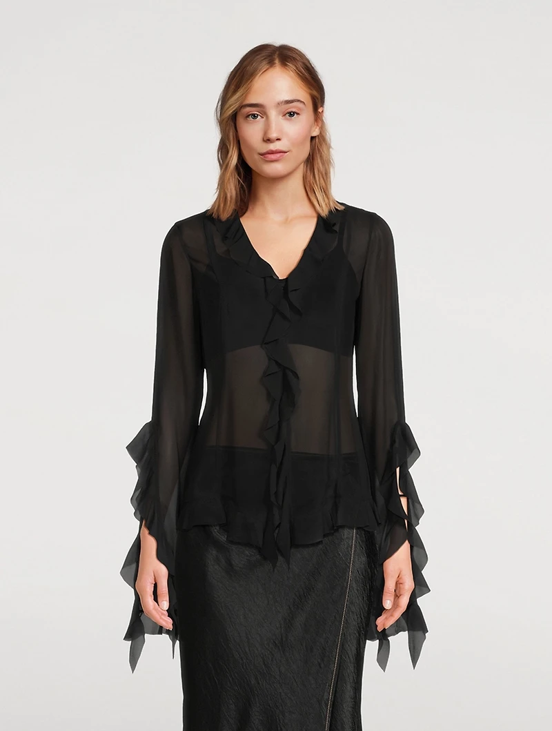 Ruffled Chiffon Blouse