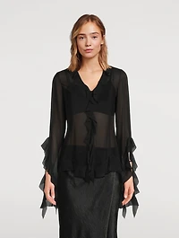 Ruffled Chiffon Blouse