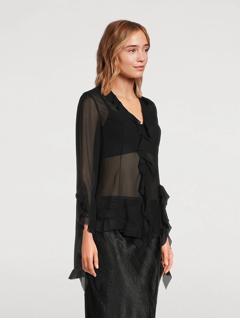 Ruffled Chiffon Blouse